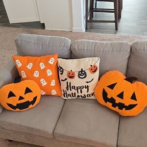 Halloween Pumpkin and Ghost Throw Pillows